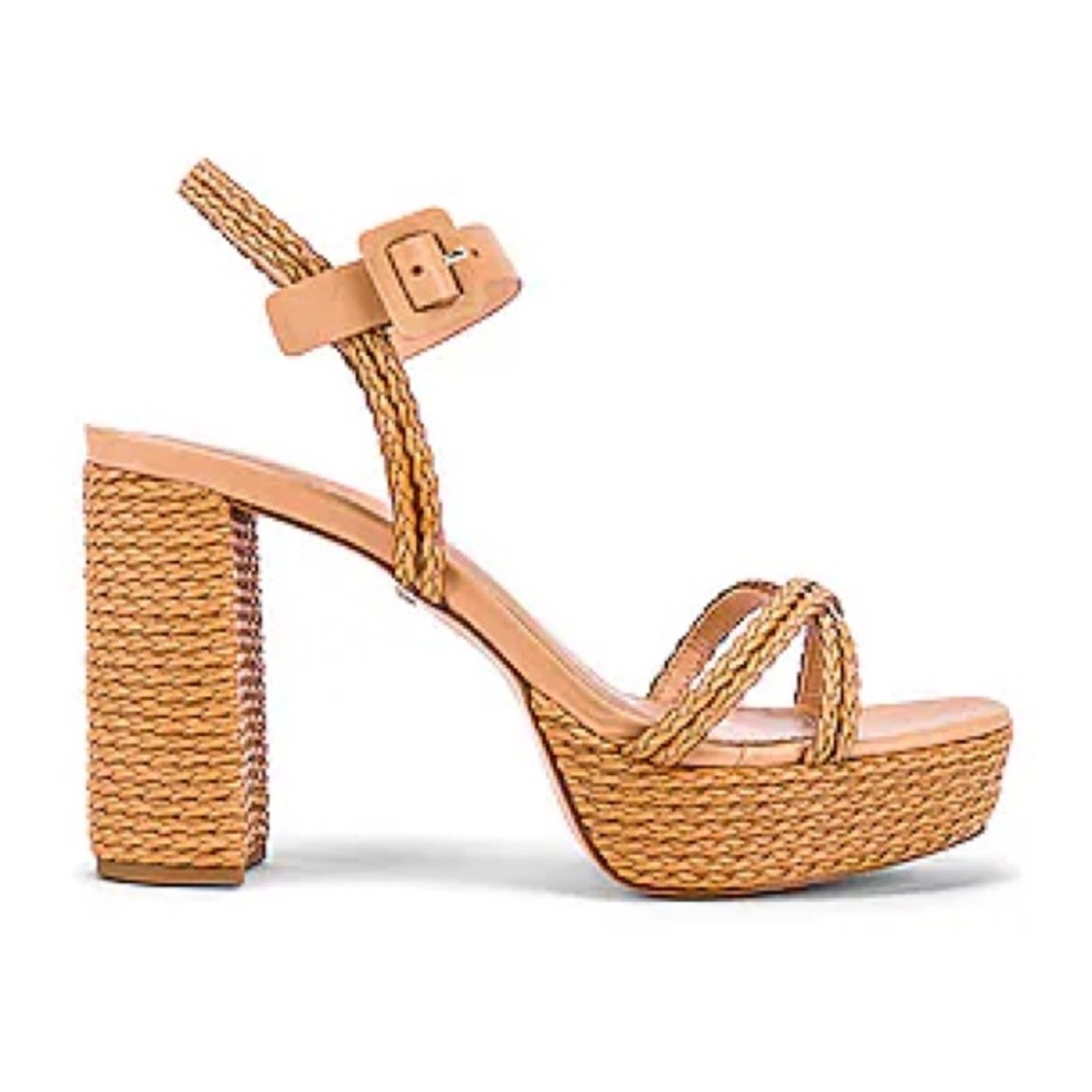 RAYE Tan Braided Platform Heels